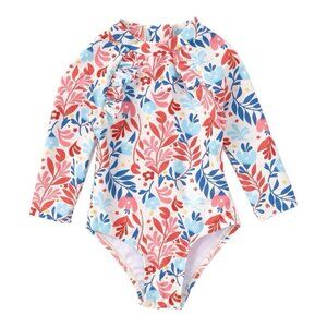 Adventurewear 360 Baby Girl Long Sleeve Rashguard Swim~Sz 18M~Hibiscus L15 03